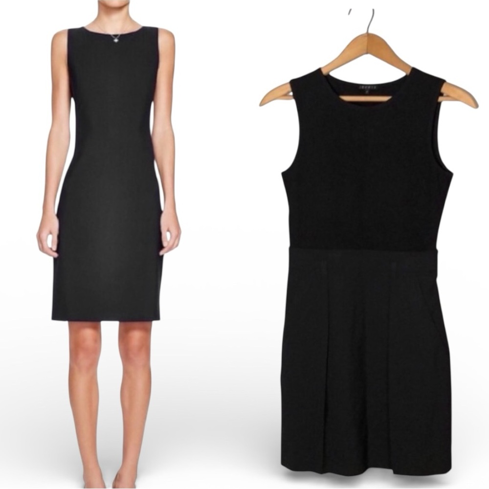 THEORY | Women’s Black Wool Blend A-Line Scoop Neck Sleeveless Dress size 4